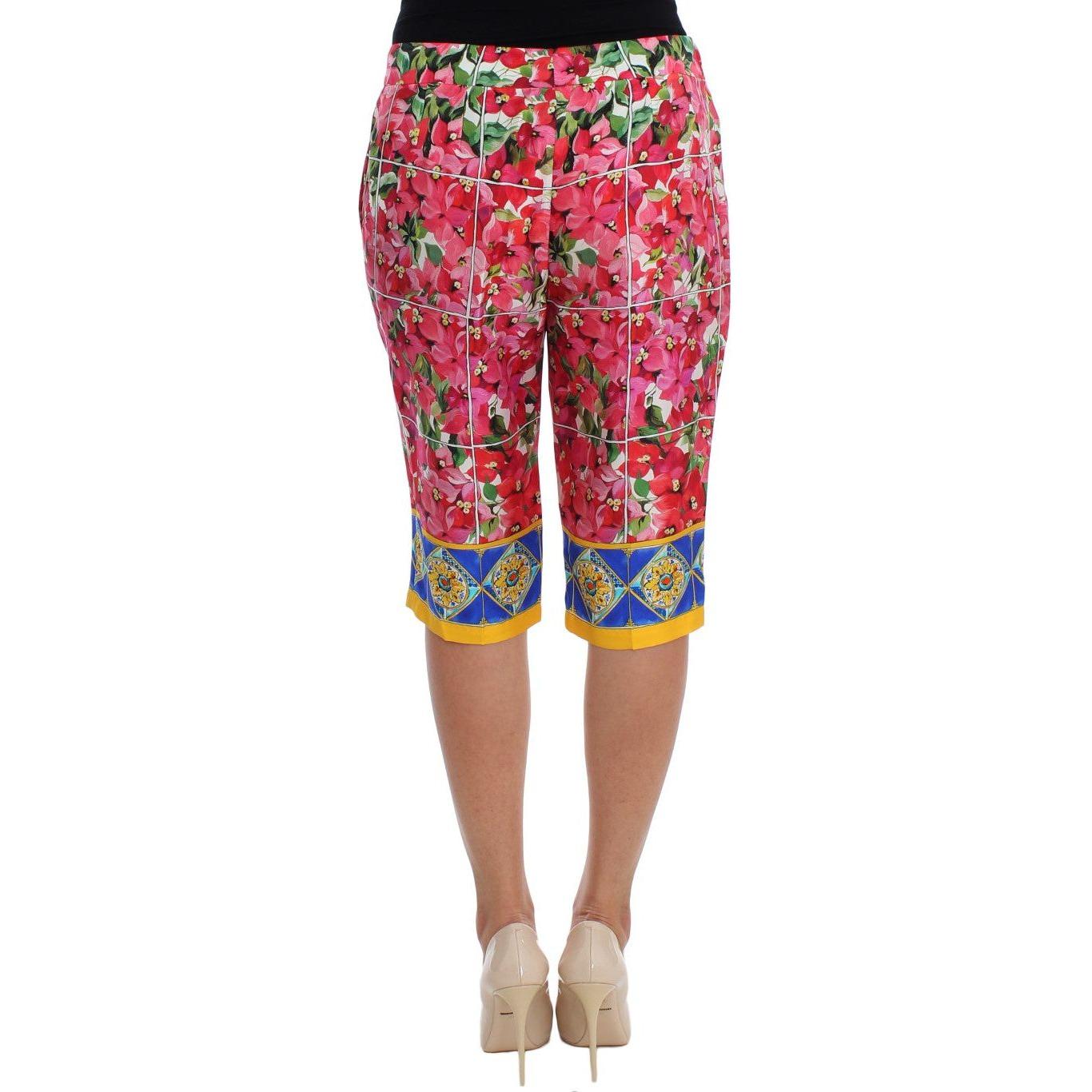 Dolce & Gabbana Multicolor Floral Silk Capri Pants Dolce & Gabbana