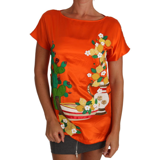 Sicilian Summer Silk Crystal-Embellished Top