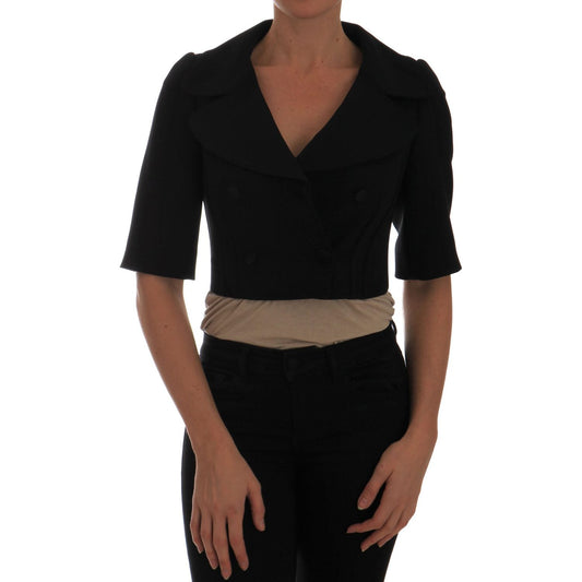Dolce & Gabbana Black Short Croped Jacket Blazer Coats & Jackets