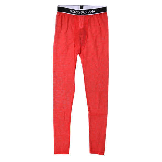 Dolce & Gabbana Red Logo Lace Lingerie Tight Pants Underwear