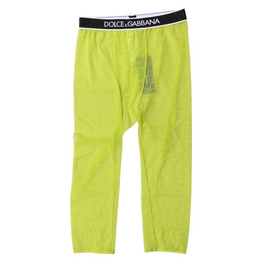 Dolce & Gabbana Green DG Logo Nylon Cropped Tights Underwear