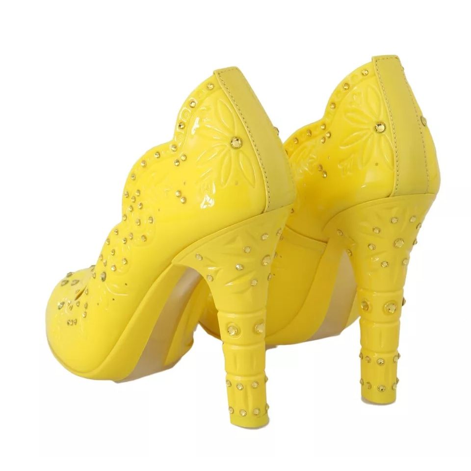 Dolce & Gabbana Yellow Crystal Heels CINDERELLA Shoes