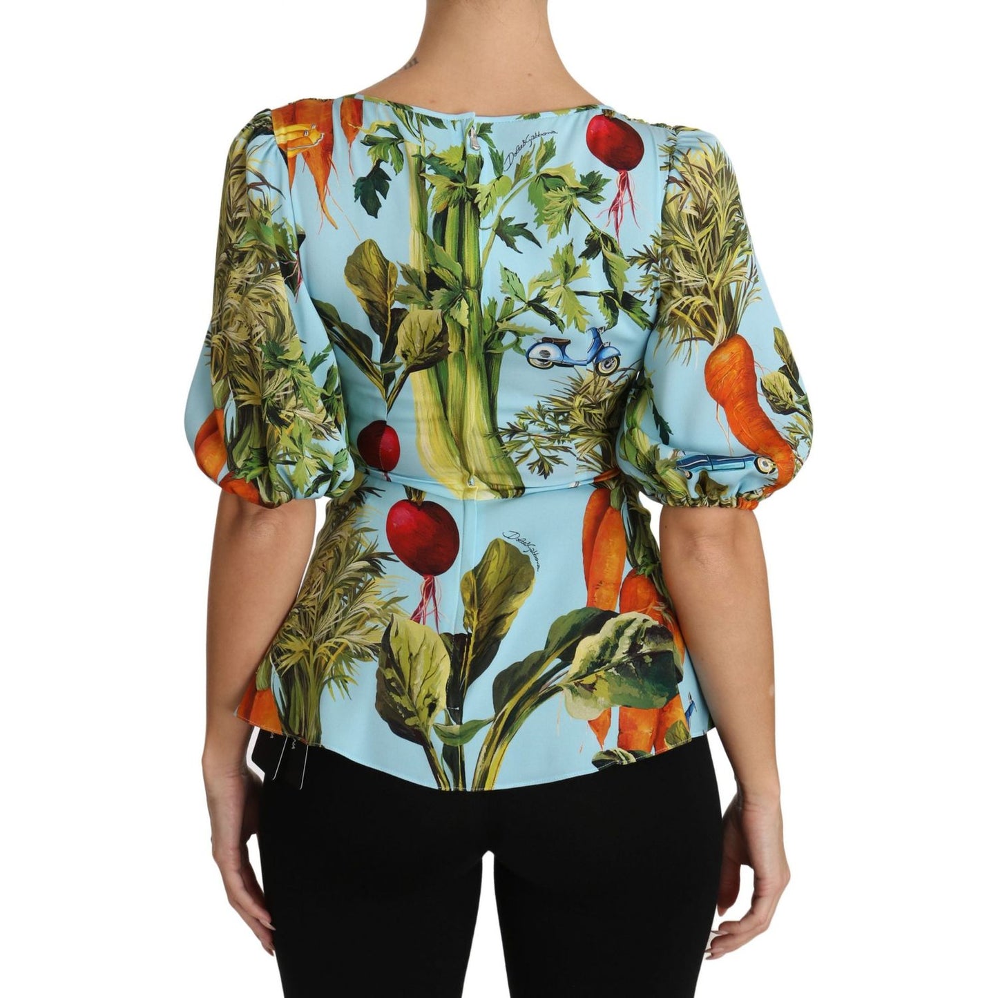 Dolce & Gabbana Vegetable Print Silk Top Extravaganza Dolce & Gabbana