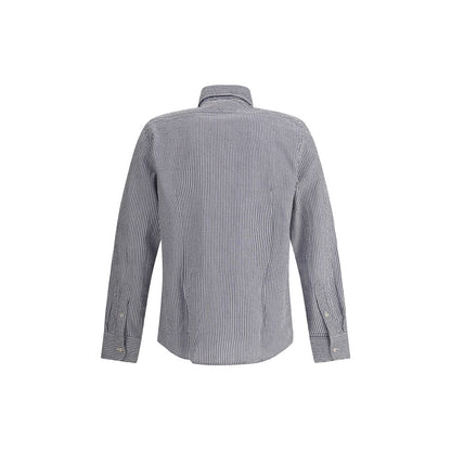 Deperlu Blue Cotton Pattern Shirt Deperlu