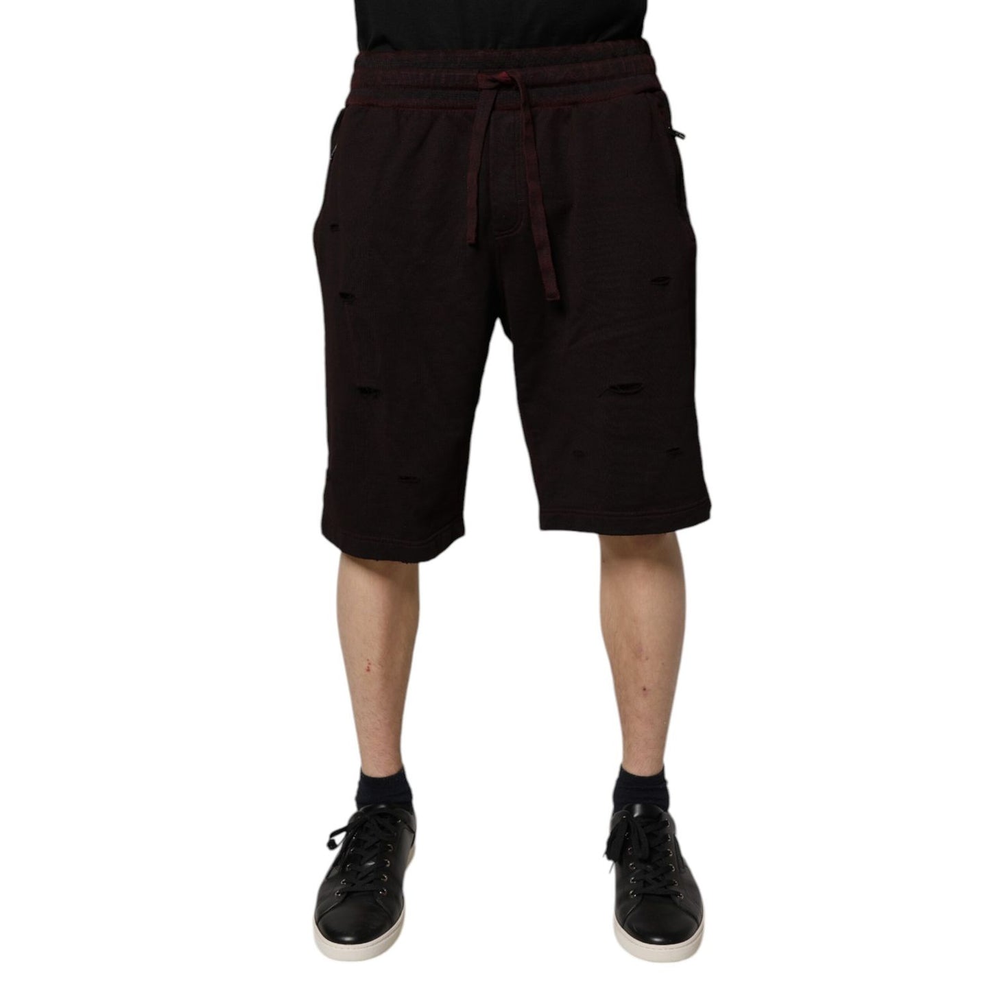 Dolce & Gabbana Bordeaux Cotton Bermuda Sweatshorts Shorts