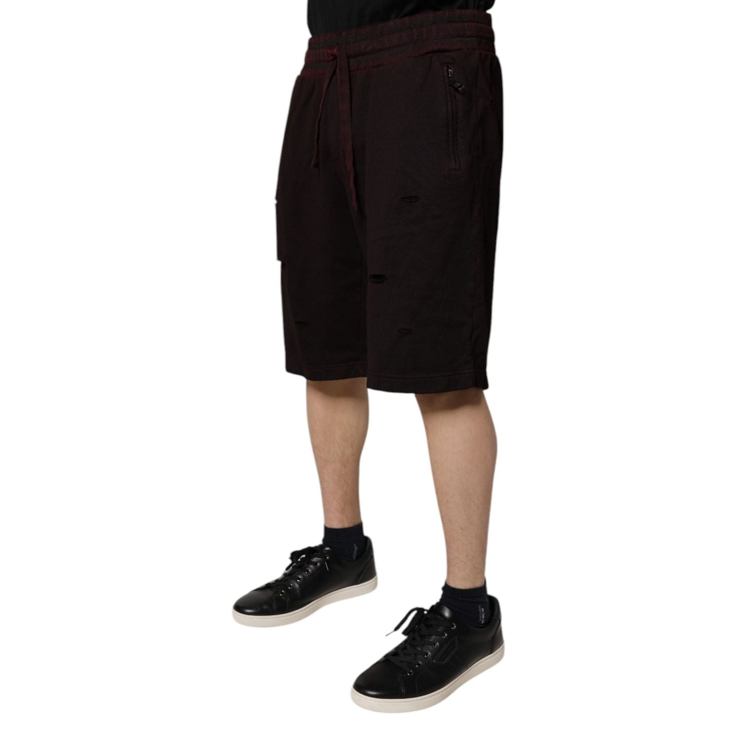 Dolce & Gabbana Bordeaux Cotton Bermuda Sweatshorts Shorts