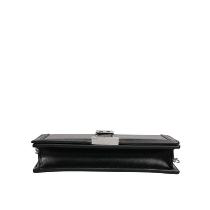 Versace Black Calfskin Leather Chain Strap Shoulder Crossbody Bag Versace