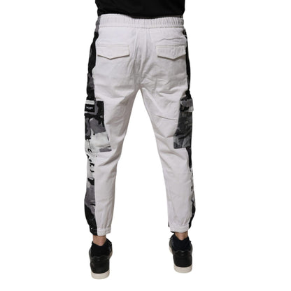 Dolce & Gabbana White Cotton Cargo Jogger Sweatpants Pants
