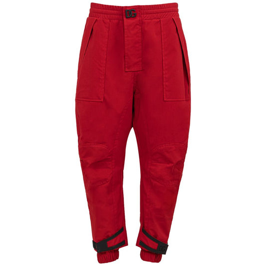 Dolce & Gabbana Red Polyamide Athletic Pants