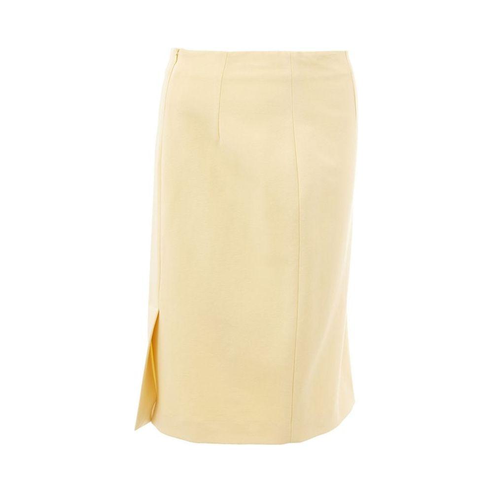 Lardini Yellow Viscose Midi Skirt