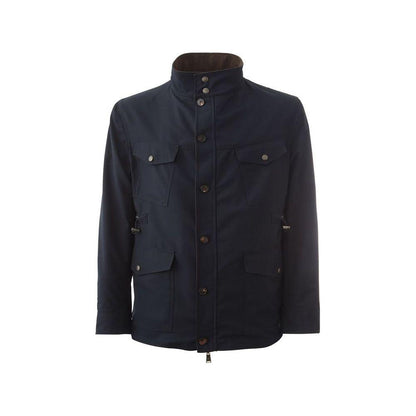 Lardini Blue Wool Coat