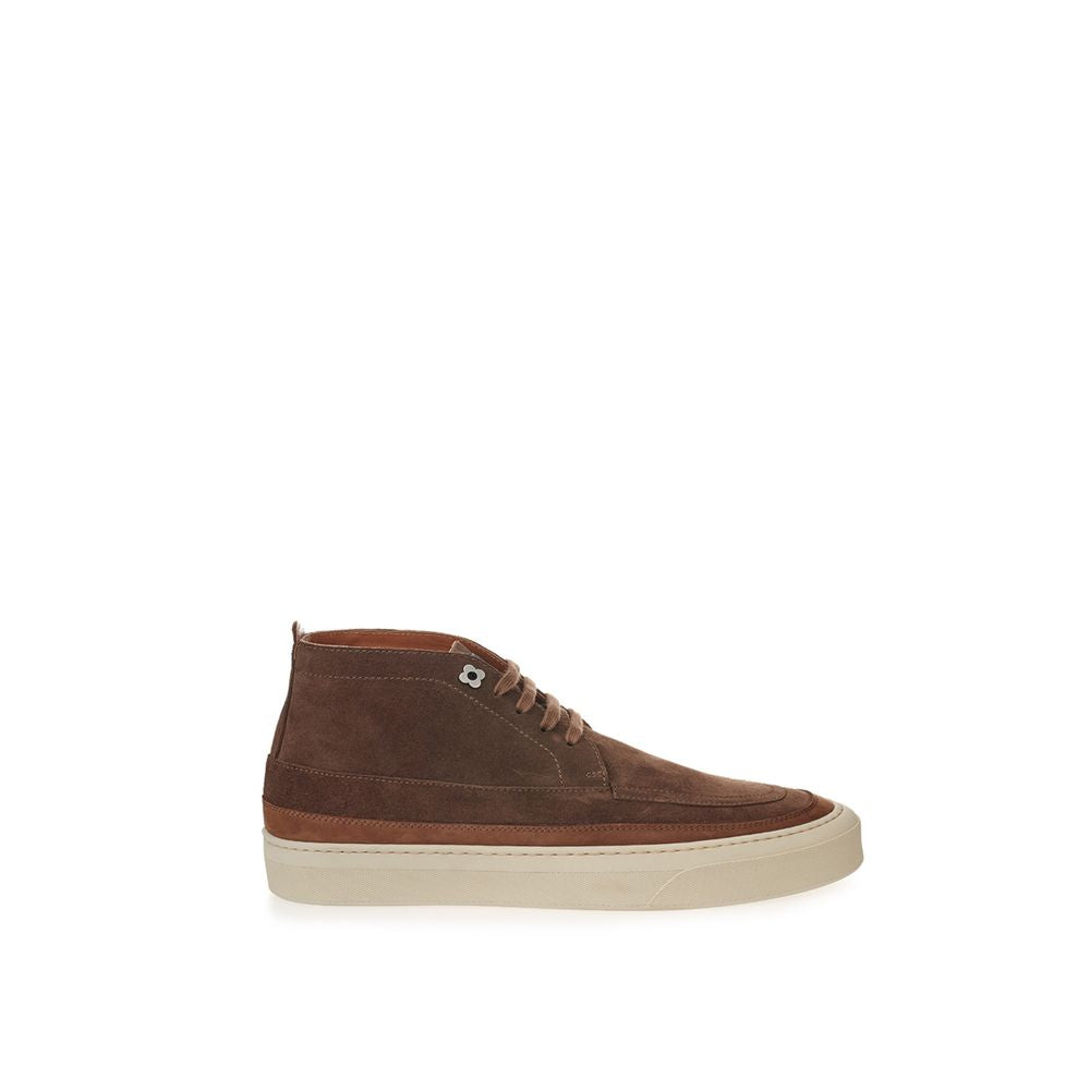 Lardini Brown Suede Leather Athletic Sneakers