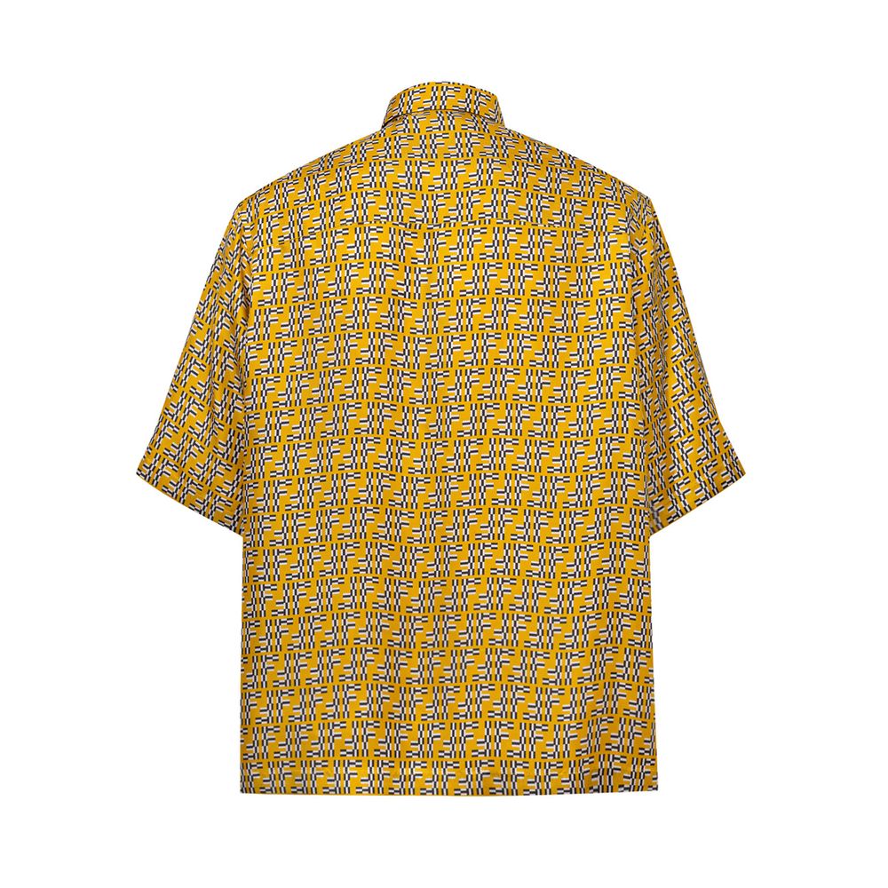 Fendi Yellow Silk Shortsleeve Shirt Fendi