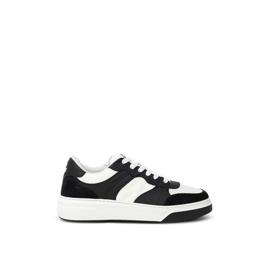 Dsquared² Black And White Leather Athletic Sneakers
