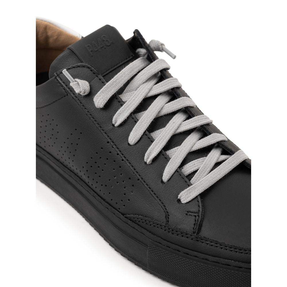 P448 Black Leather Athletic Sneakers 1728,67397976224,Athletic - Sneakers - Shoes,Black,EU39/US6,EU40/US7,Men,Men - Shoes,New with tags,P448,Shoes,Sneakers - Men - Shoes,Sneakers - Shoes