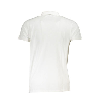 Cavalli Class White Cotton Men Polo Shirt