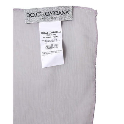 Dolce & Gabbana Purple Silk Rectangle Wrap Shawl Scarf