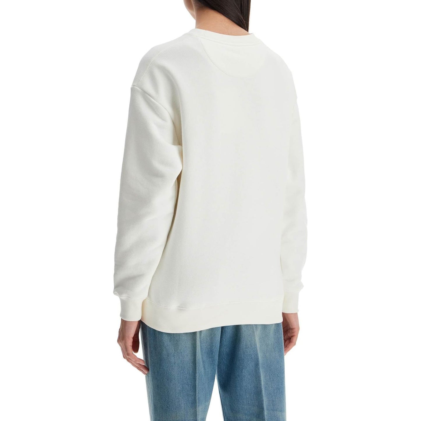 Valentino Garavani ivory cotton sweatshirt with bold stylized logo Topwear Valentino Garavani