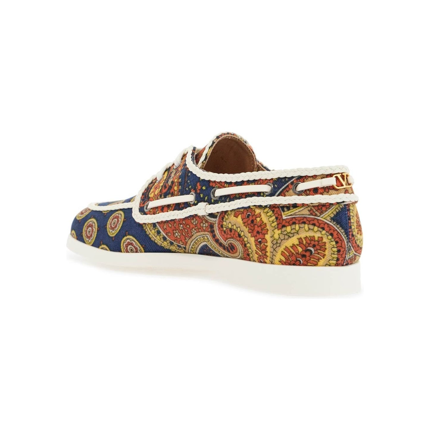 Valentino Garavani blue cotton boat shoes with paisley pattern Espadrilles Valentino Garavani