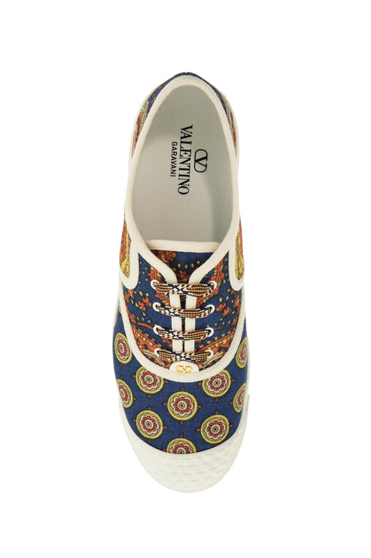 Valentino Garavani multicolor cotton sneakers with elaborate print Sneakers Valentino Garavani