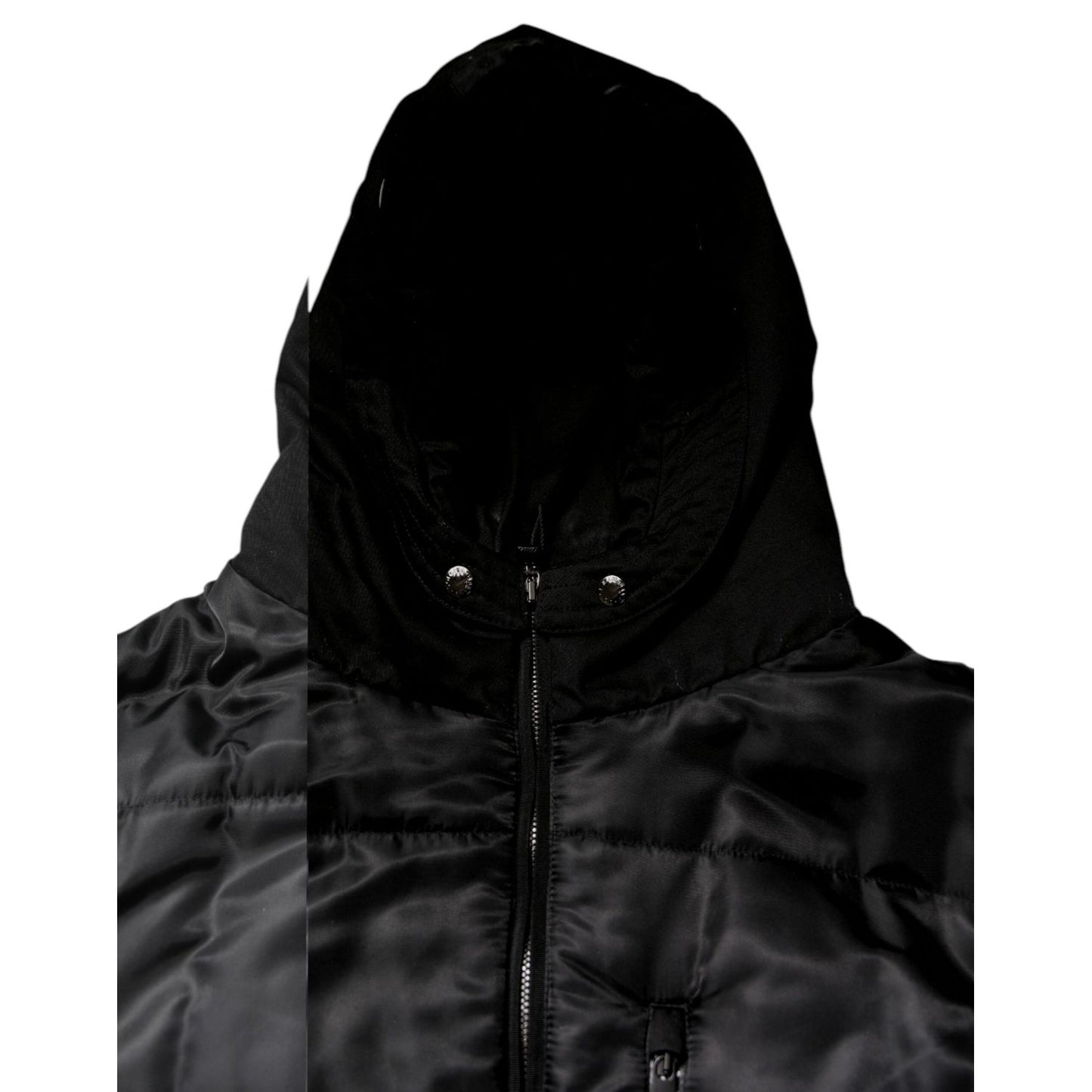 Dolce & Gabbana Black Hooded Parka Coat Winter Jacket