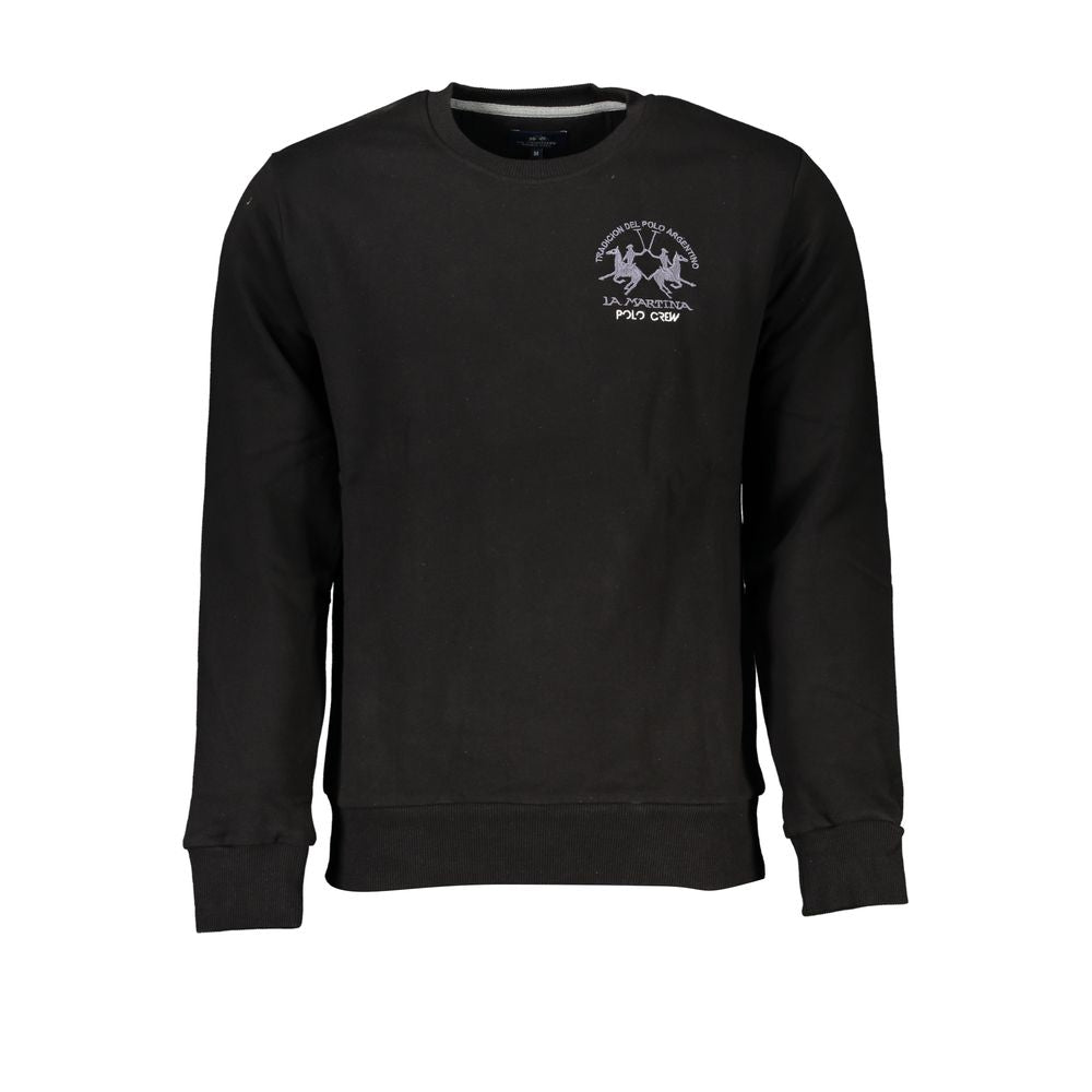 La Martina Black Cotton Sweatshirt