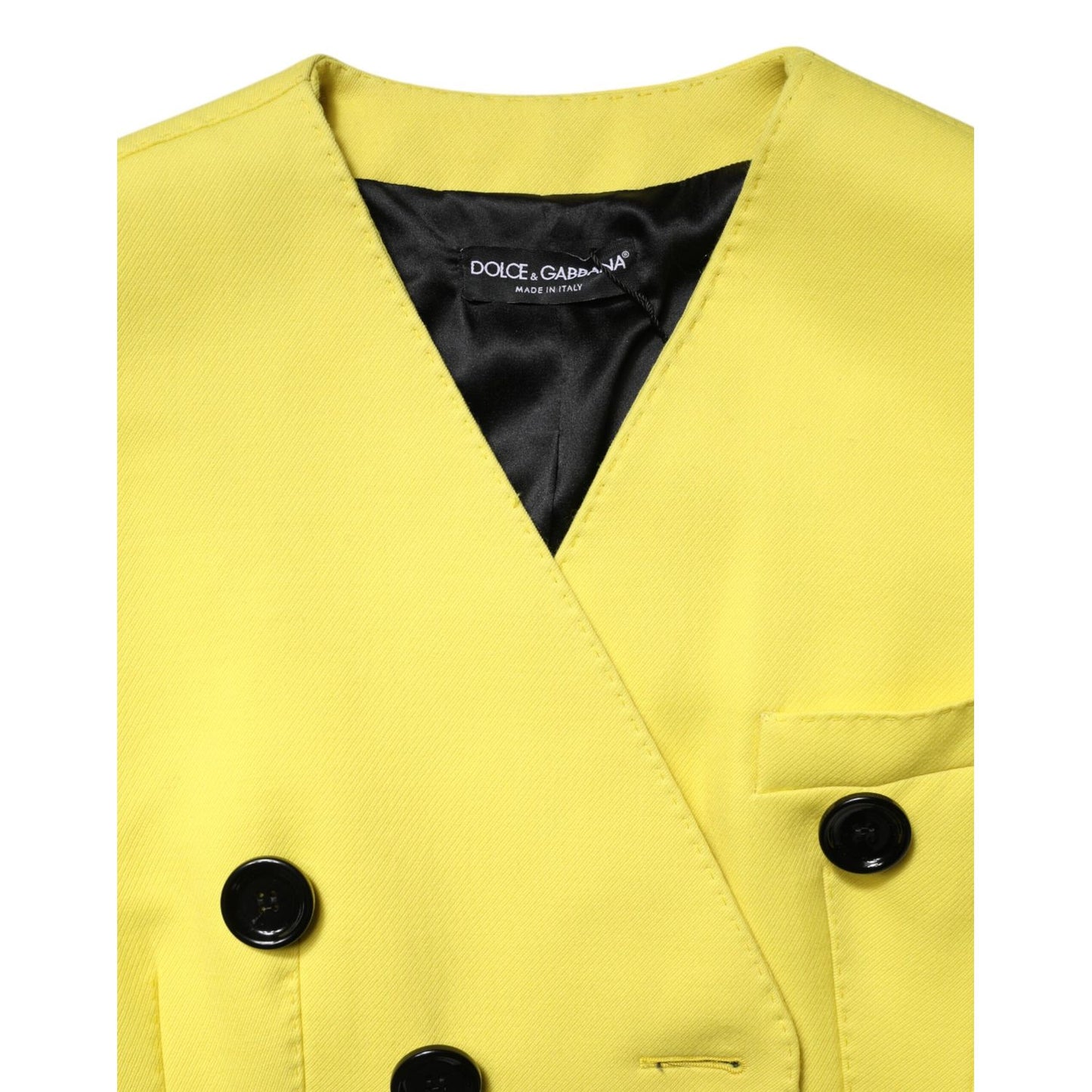 Dolce & Gabbana Yellow Double Breasted Trench Coat Jacket