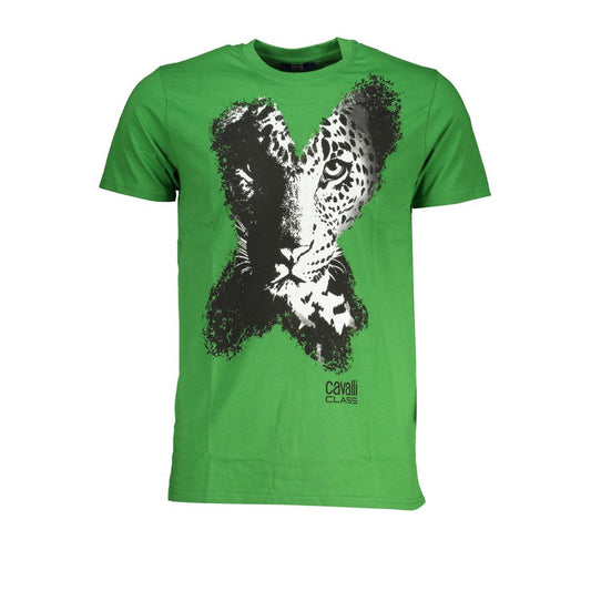Cavalli Class Verde Cotton Men T-Shirt