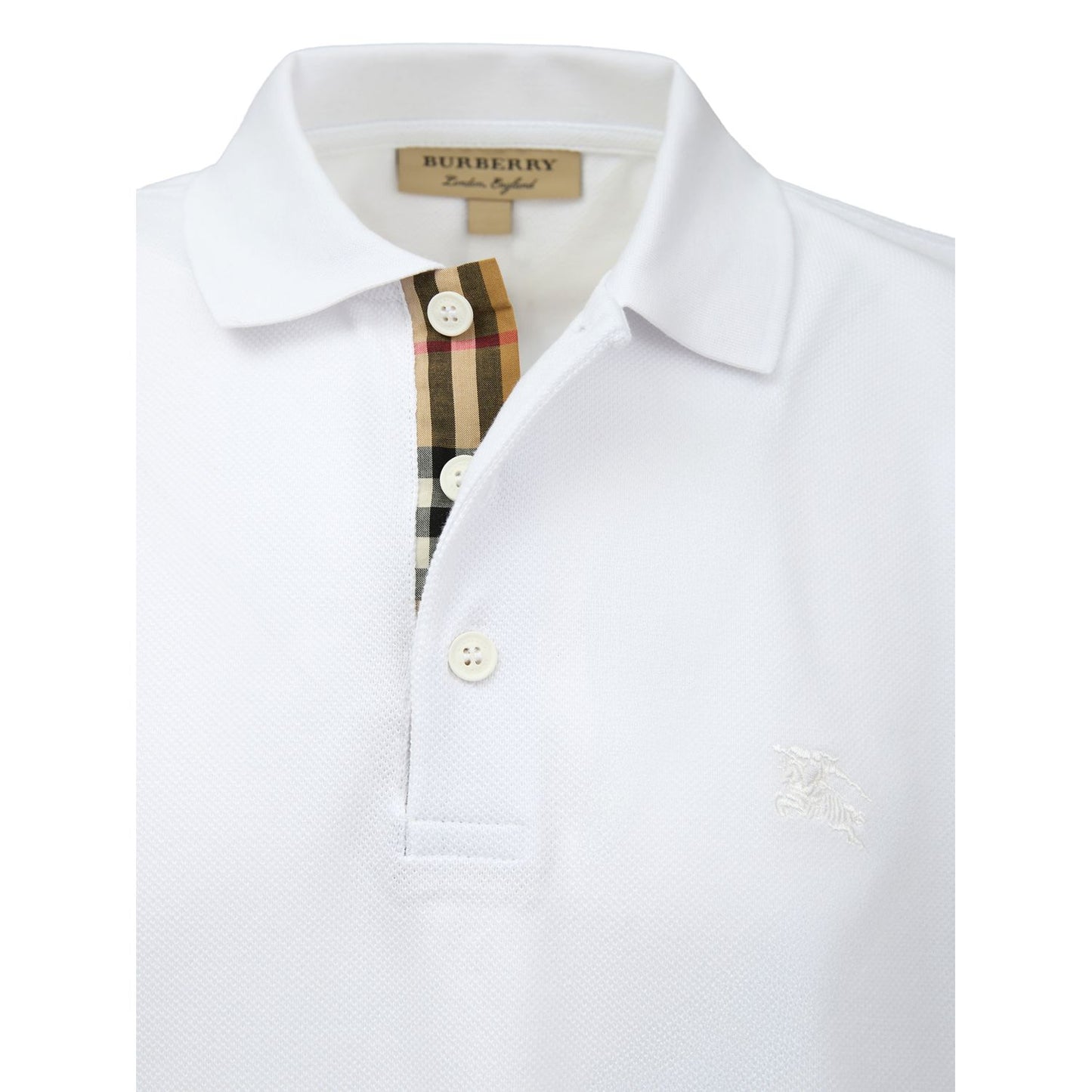 Burberry White Cotton Collared Polo Shirt Burberry