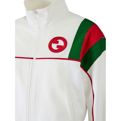 Gucci White Polyester Logo Sweatshirt Gucci