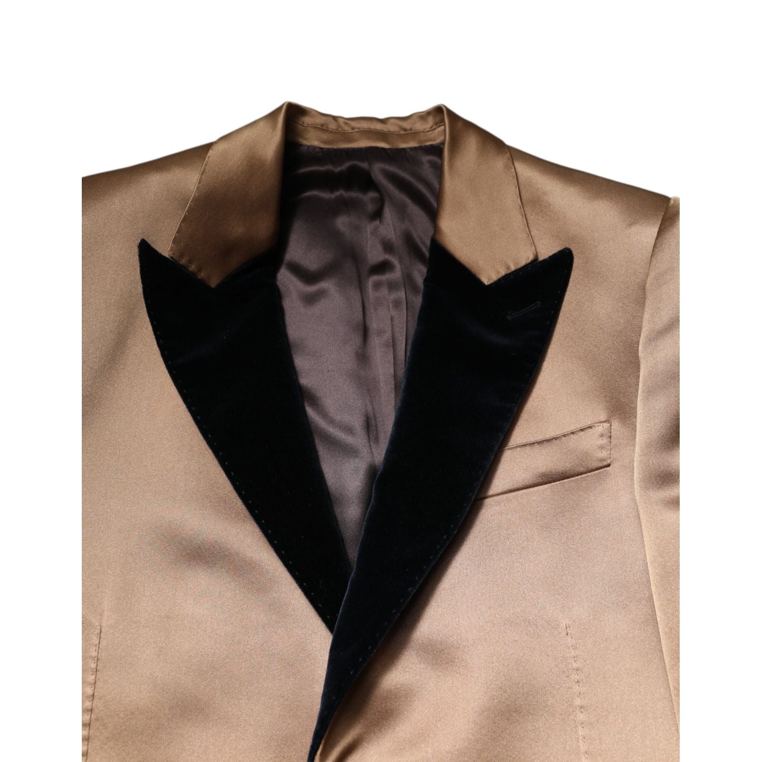 Dolce & Gabbana Brown Silk Single Breasted Trench Coat  Jacket