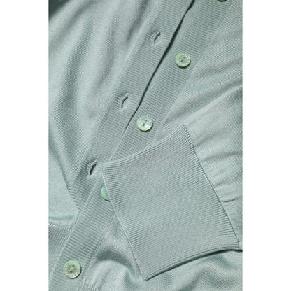 Dolce & Gabbana Light Green Silk Button Down Cardigan Sweater