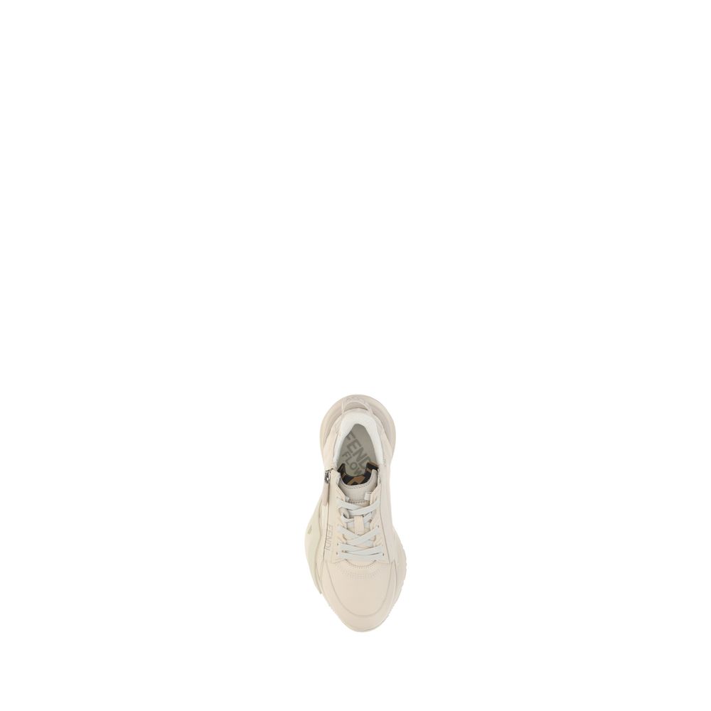 Fendi White Calf Leather Bos Taurus Athletic Sneakers Fendi