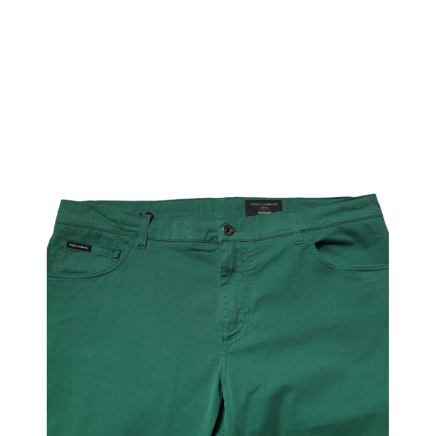 Dolce & Gabbana Green Cotton Stretch Skinny Men Denim Jeans