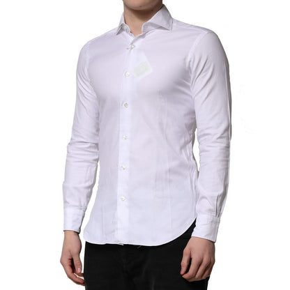 Barba Napoli White Long Sleeves Collared Dress Formal Shirt