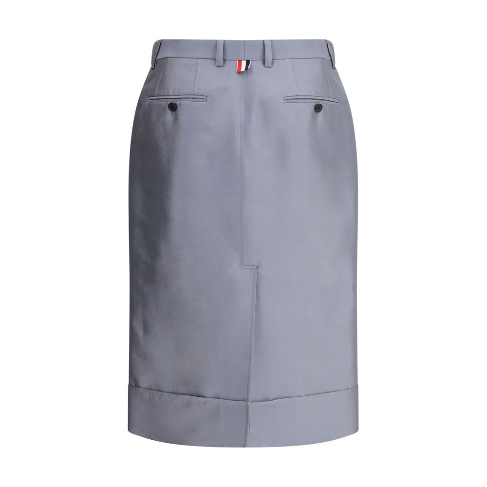 Thom Browne Gray Wool Midi Skirt