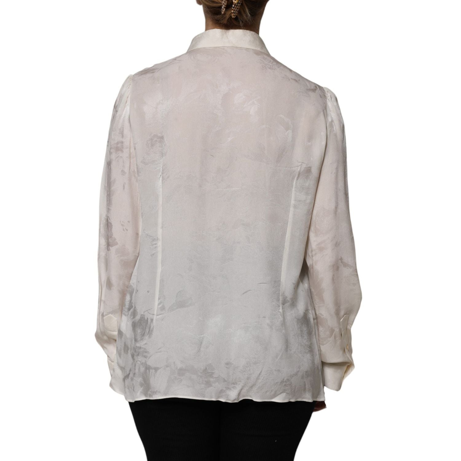 Dolce & Gabbana White Button Down Long Sleeves Blouse Top