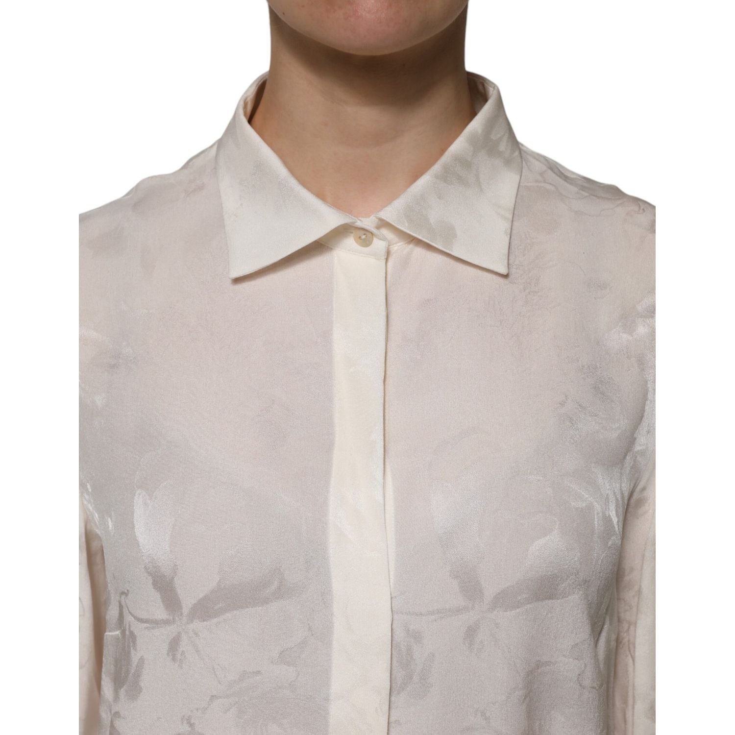 Dolce & Gabbana White Button Down Long Sleeves Blouse Top