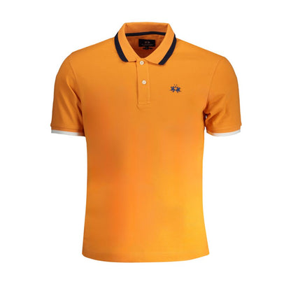 La Martina Arancione Cotton Men Polo Shirt