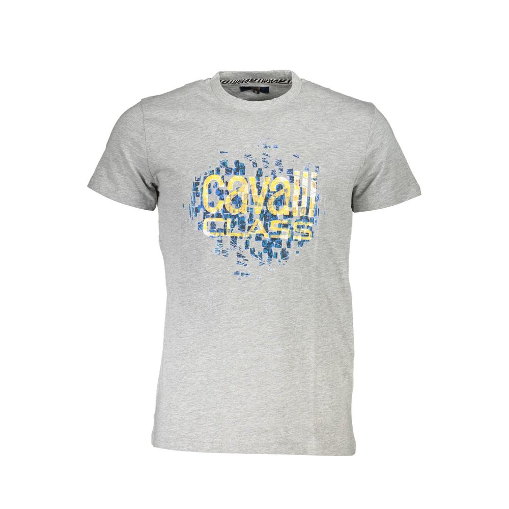 Cavalli Class Grigio Cotton Men T-Shirt
