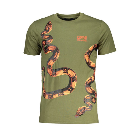 Cavalli Class Verde Cotton Mens T-Shirt