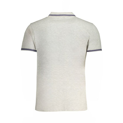Cavalli Class Grigio Cotton Men Polo Shirt