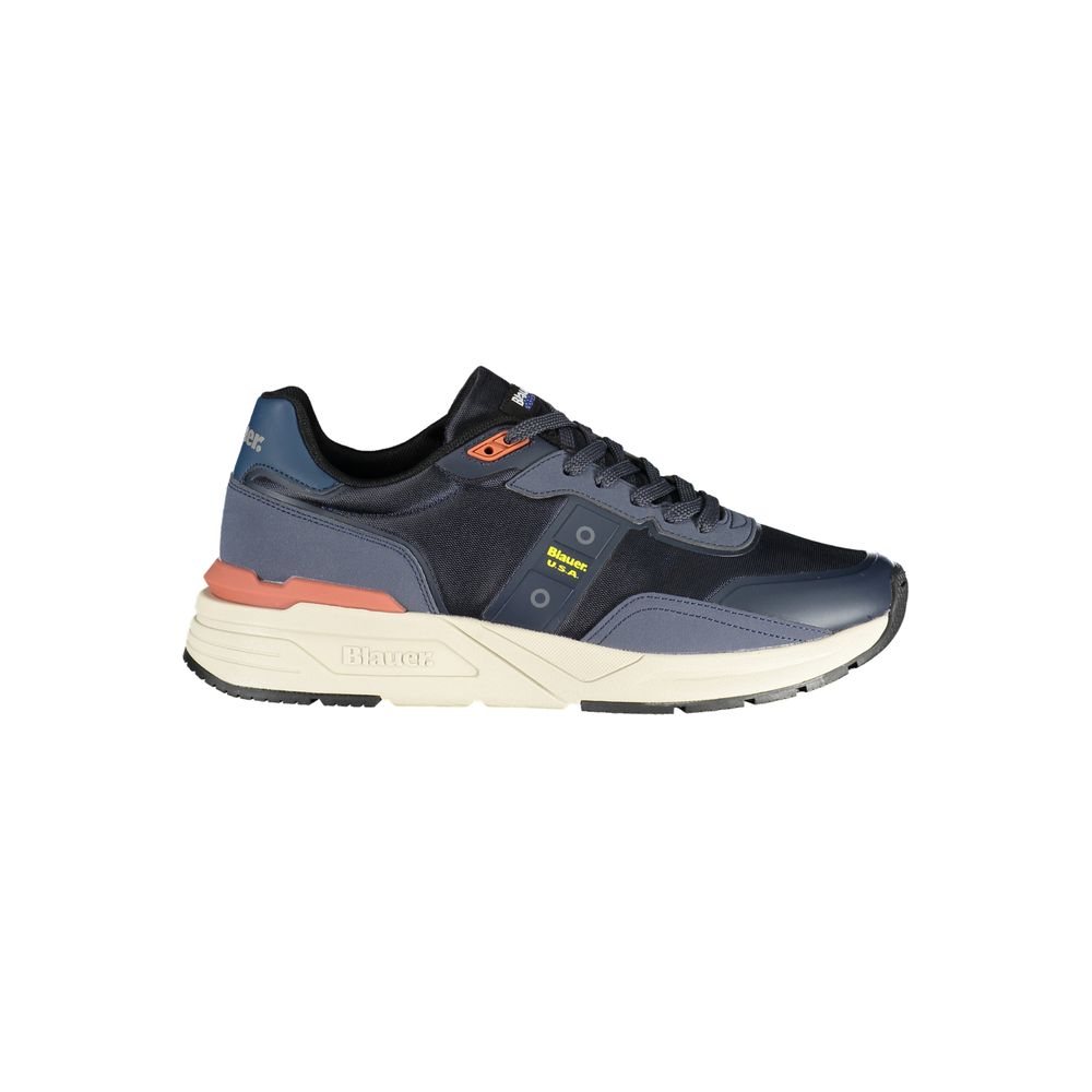 Blauer Blue Polyurethane Men Sneaker 1728,67403481248,Athletic - Sneakers - Shoes,Blauer,Blue,EU41/US8,EU43/US10,EU44/US11,Men,New with tags,Shoes,Sneakers - Shoes