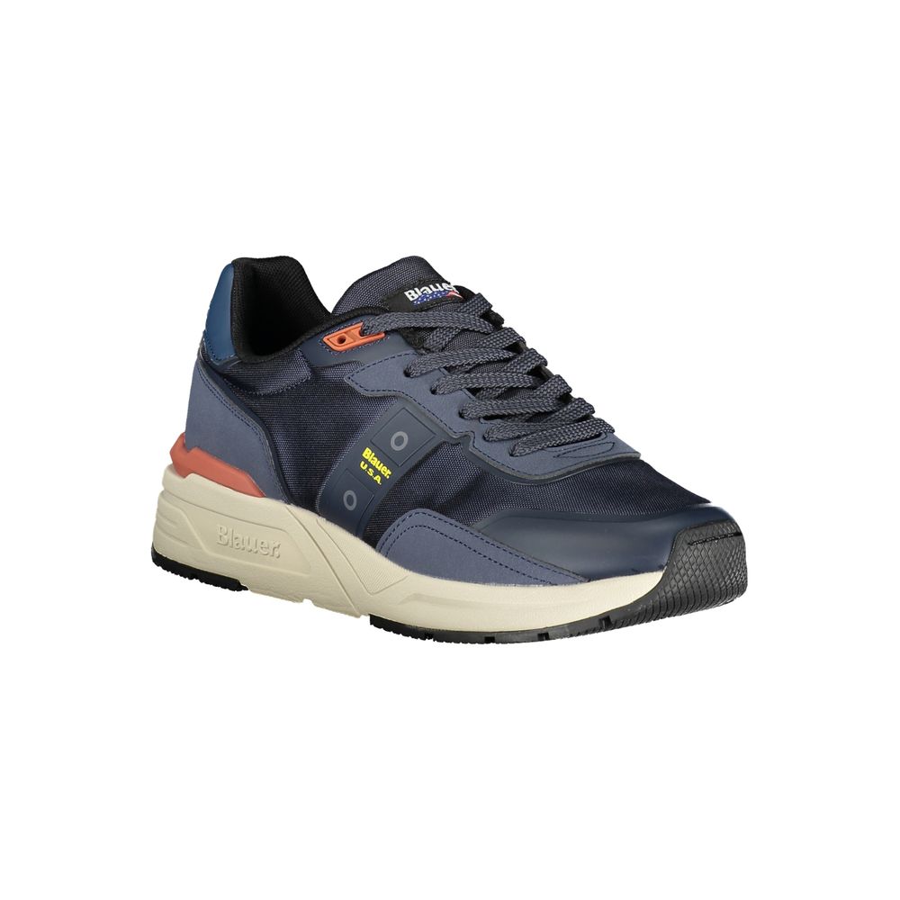 Blauer Blue Polyurethane Men Sneaker 1728,67403481248,Athletic - Sneakers - Shoes,Blauer,Blue,EU41/US8,EU43/US10,EU44/US11,Men,New with tags,Shoes,Sneakers - Shoes