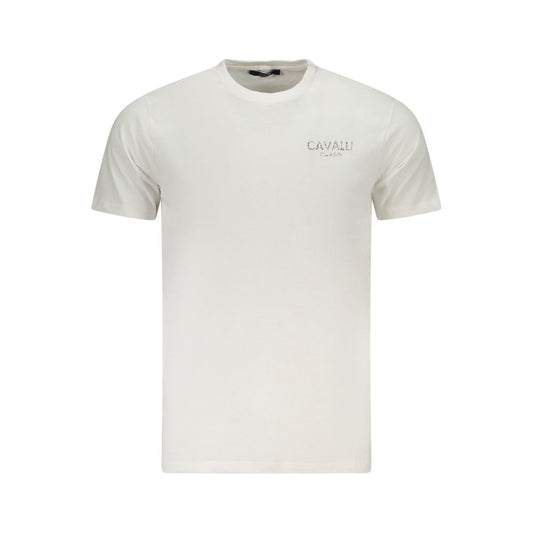 Cavalli Class Bianco Cotton Men T-Shirt