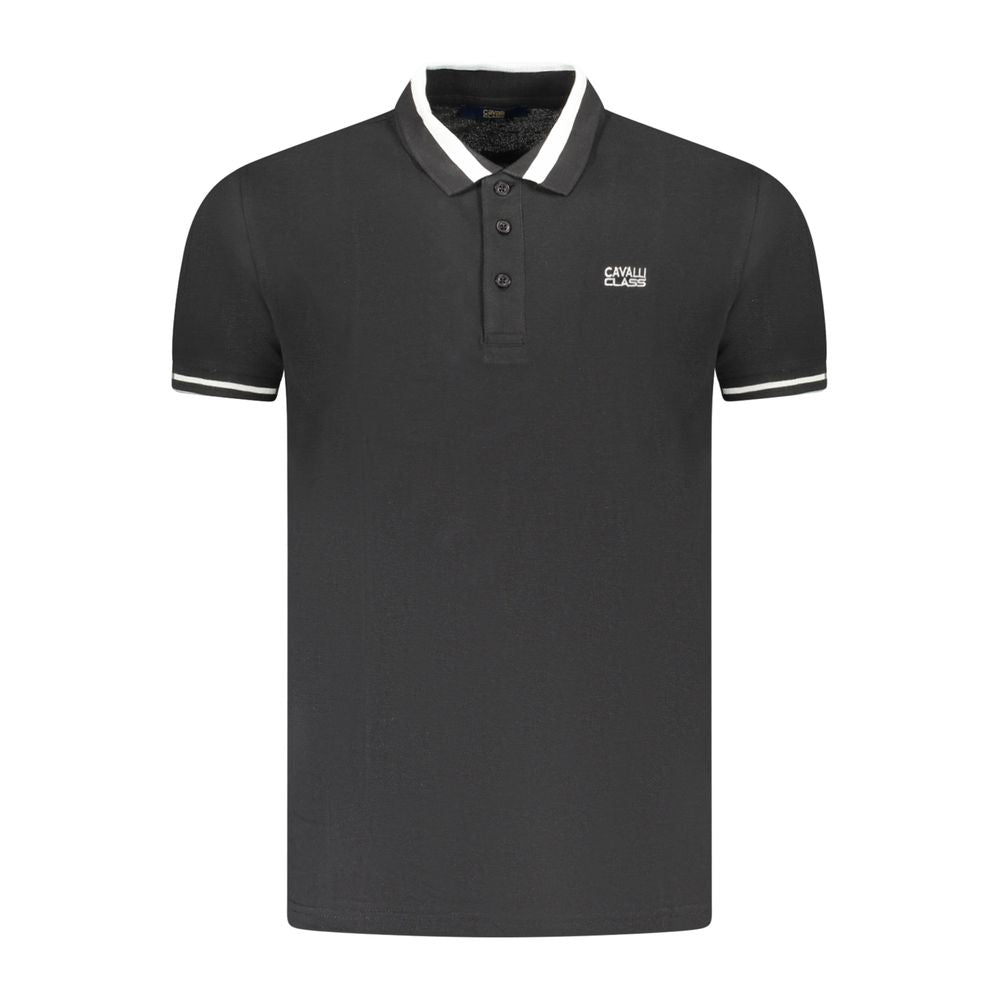 Cavalli Class Black Cotton Men Polo