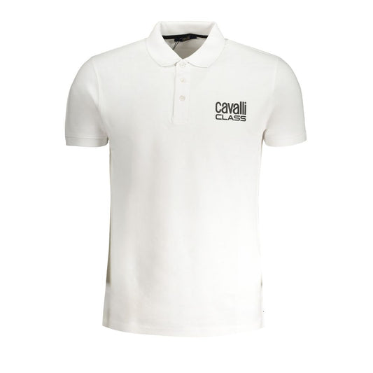 Cavalli Class "Bianco Cotton Men's Polo Shirt"