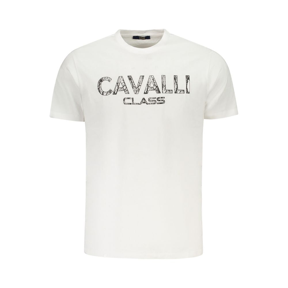 Cavalli Class Bianco Cotton Men T-Shirt
