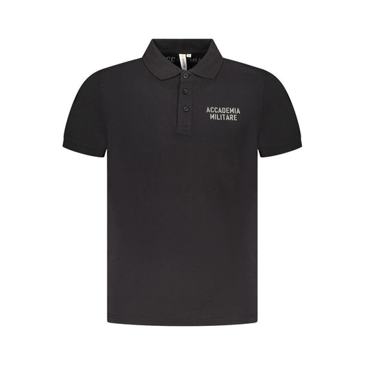 Accademia Militare Black Cotton Men's Polo Shirt