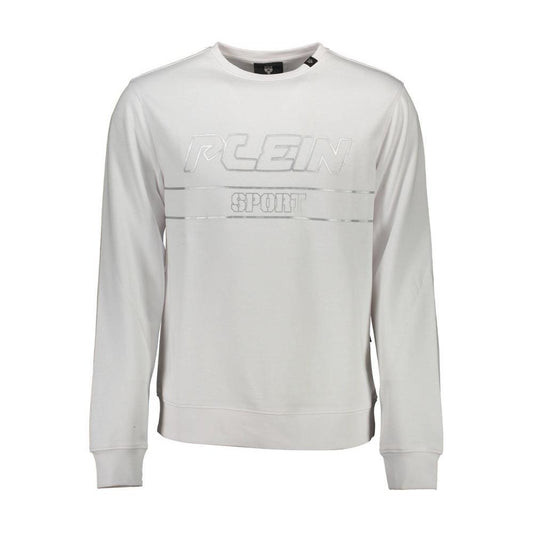 Plein Sport Bianco Cotton Men Sweatshirt